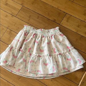 Janie and Jack Pink Floral Ruffle Skirt